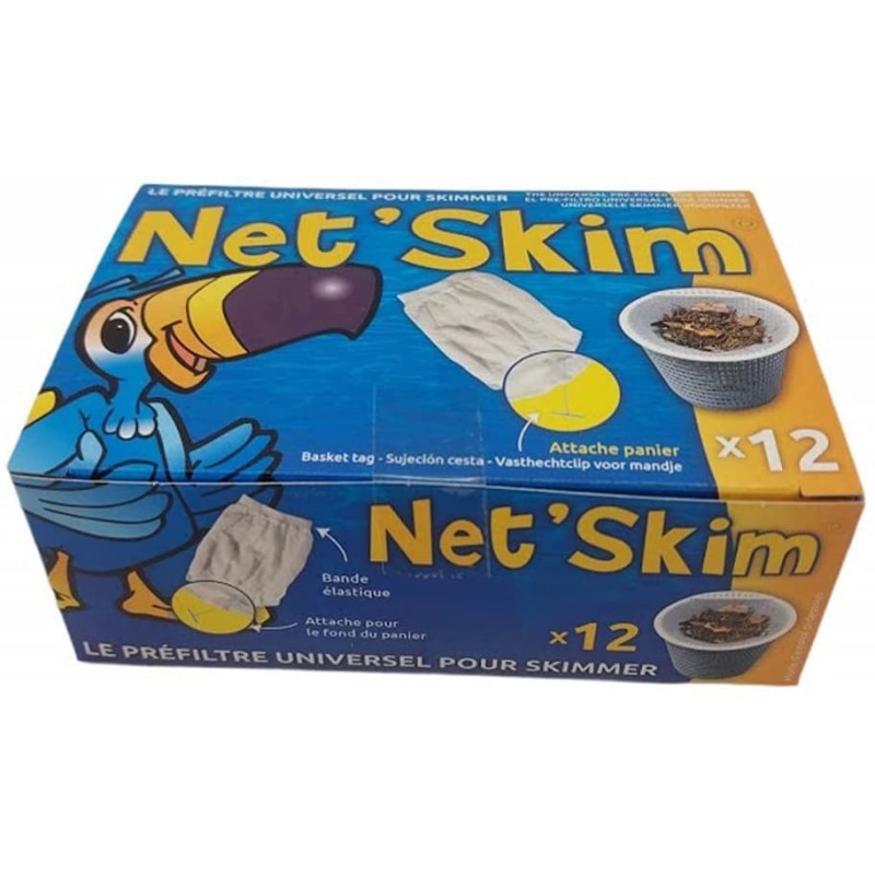 Net'Skim prefiltros desechables para cestillo de skimmer - Caja de 12 unidades