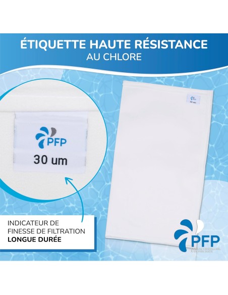 Polyester pool filter bag with 30 micron filtration