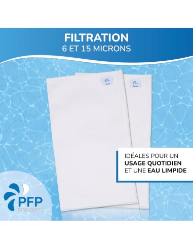 Polyester pool filter bag with 6-15-30 micron filtration