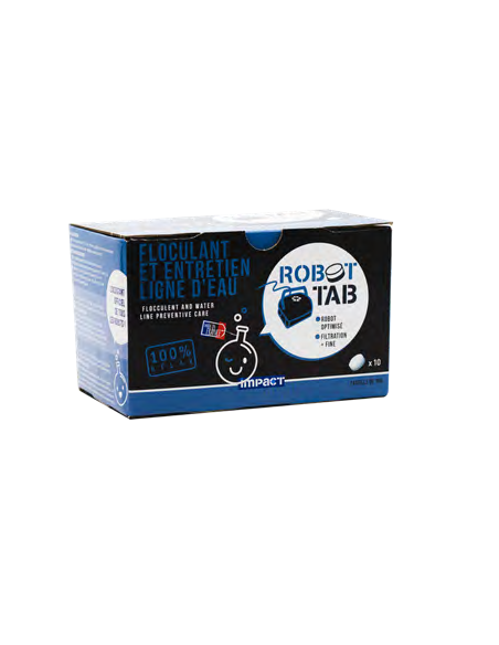Pastilles floculant et ligne d'eau pour robots Impact Robot Tab – boîte de 16 pastilles de 15 g