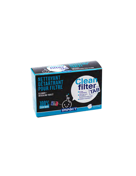 Entkalker-Tabletten für Filter und Elektrolysezellen Impact Clean Filter Tab – Packung mit 10 Tabletten à 18 g