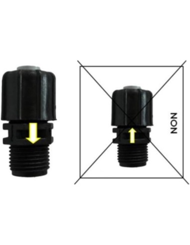Clapet d'injection anti-retour 1/2" pour pompe doseuse pH/Redox
