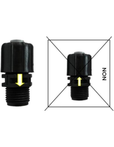 Clapet d'injection anti-retour 1/2" pour pompe doseuse pH/Redox