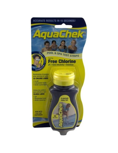 AquaChek Jaune 4 en 1 - Chlore et pH (x 50 Bandelettes)