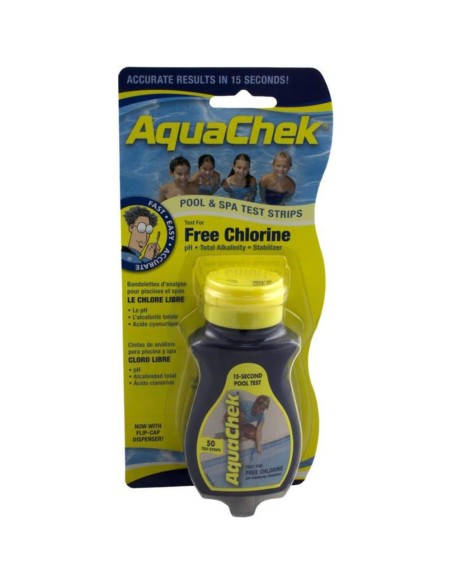 AquaChek Jaune 4 en 1 - Chlore et pH (x 50 Bandelettes)