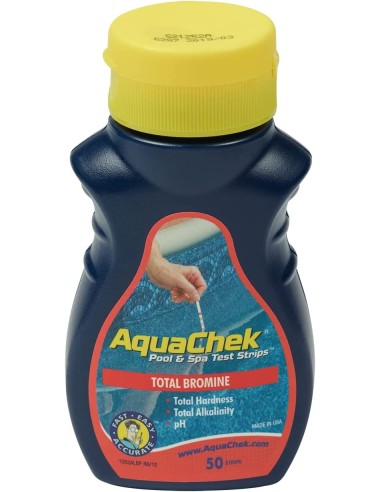 Aquachek rouge 4 en 1 BROMINE (x50 bandelettes) pour piscines et spas